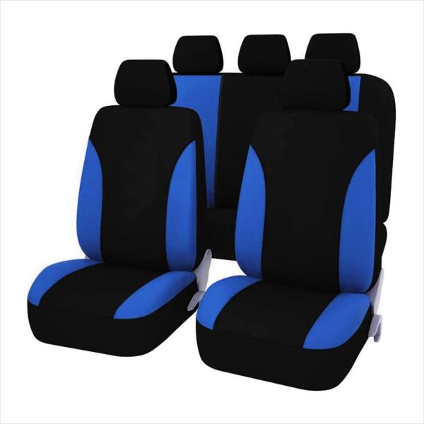Auto Sitzbezug Set Universal Design Vorne und Hinten Schwarz mit FARBAUSWAHL
